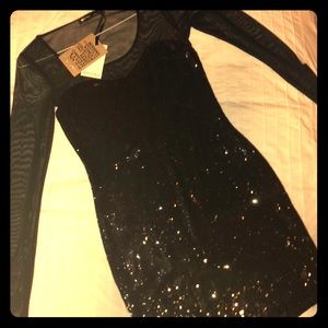 Black sequin dress size large